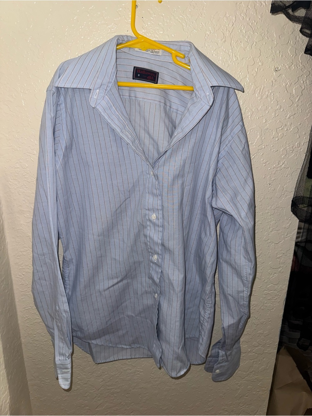 Women’s Light Blue Pinstripe Button-Down Shirt